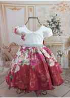 VESTIDO FLORAL PINK  E MARSALA TAM. 1 e 2